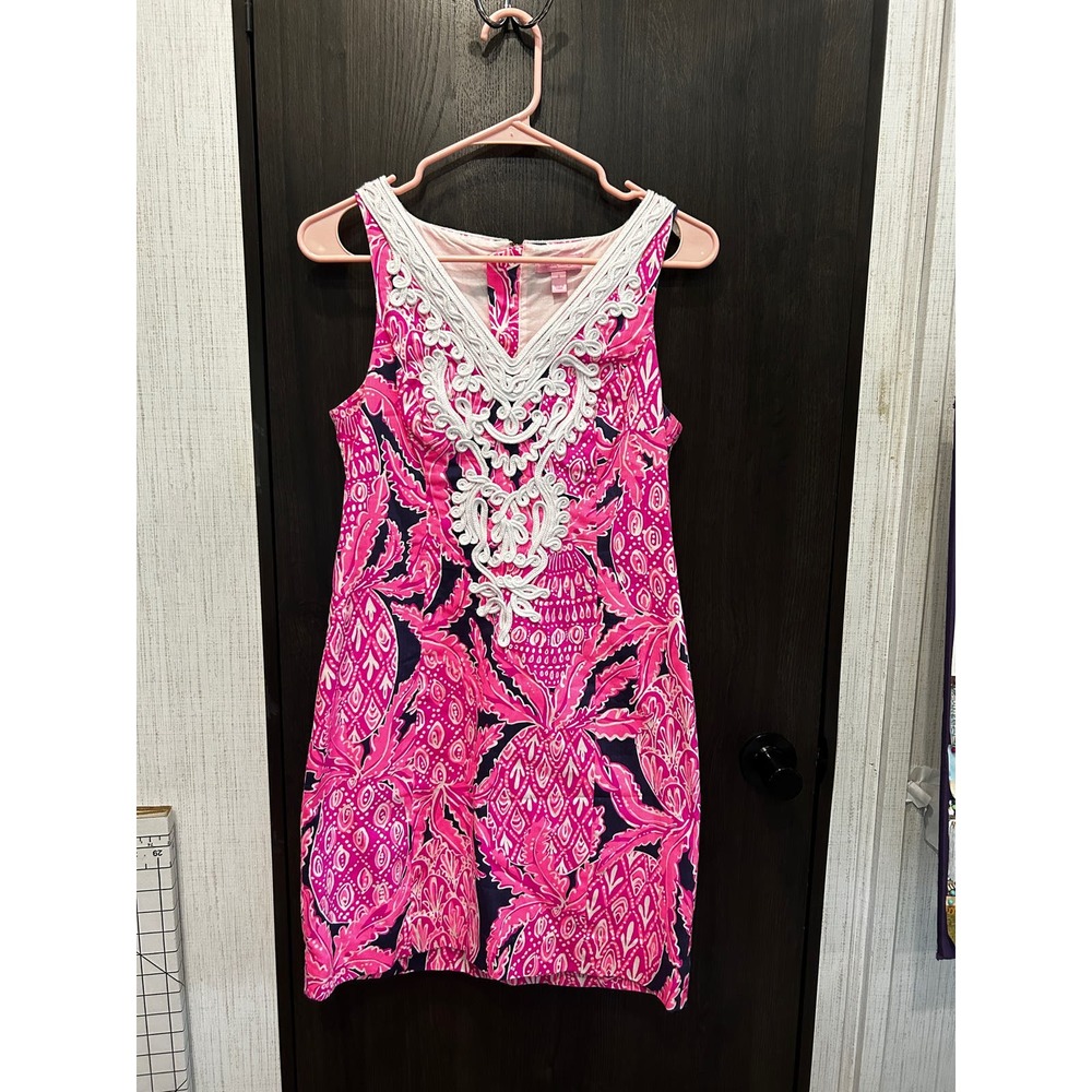 Lilly Pulitzer Gabby Pineapple Shift Dress SZ 0